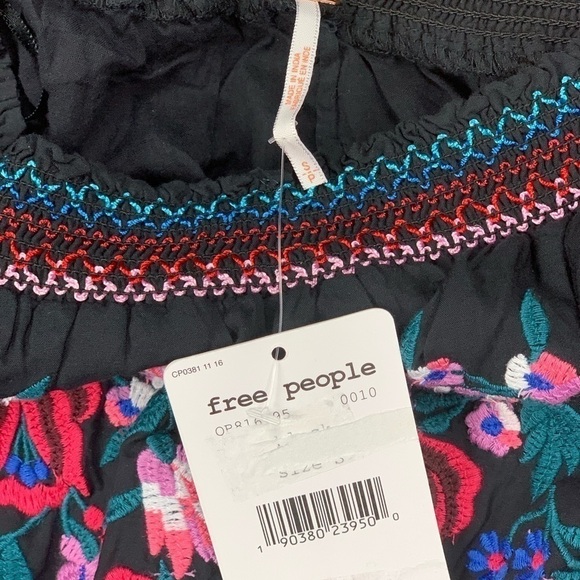 FREE People Embroidered‎ Floral Black boho dress - Picture 6 of 8